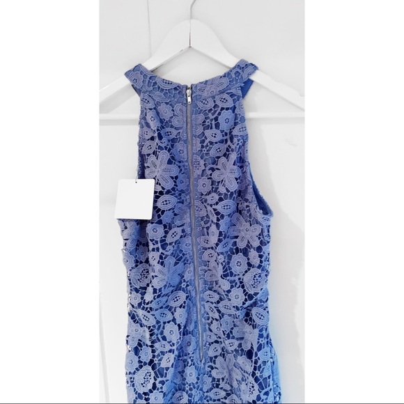Pale blue crochet halter lace dress - Picture 3 of 6